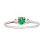 Anillo oro blanco 18k con esmeralda verde y diamantes Joya de Lujo al Alcance de Todos